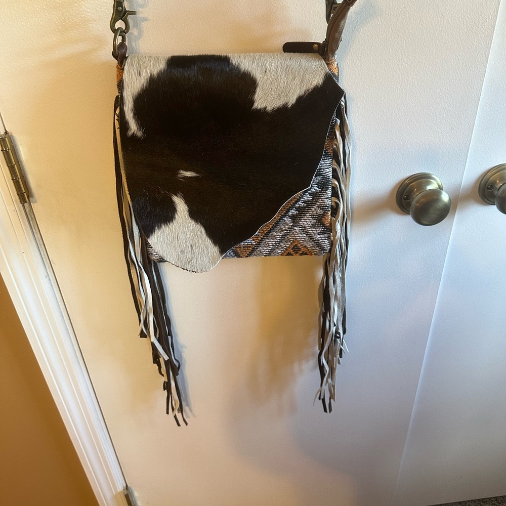 Myra bag Cowhide Fringe Crossbody Bag
